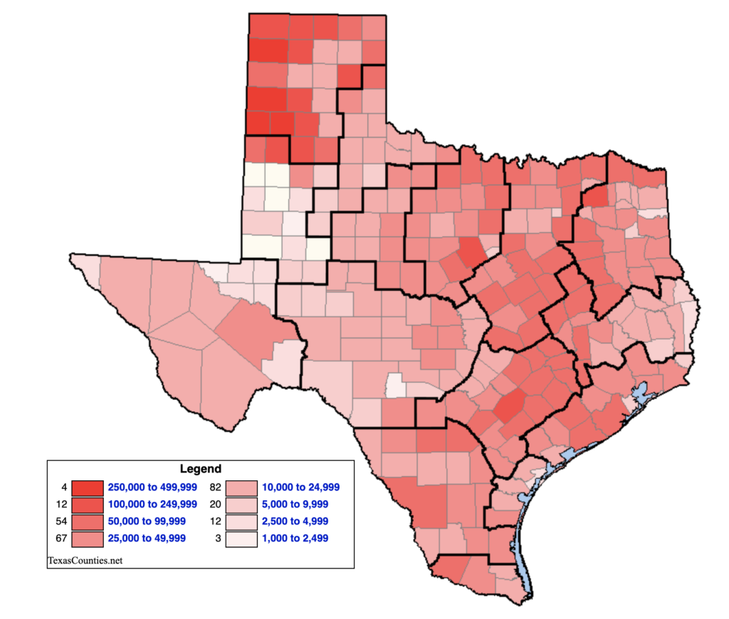 Map Of Texas Cattle Population By Texas County T2 Ranches